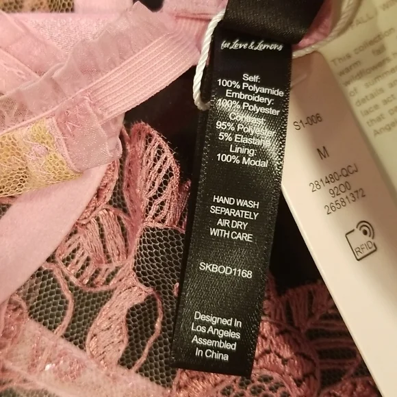 💕FOR LOVE AND LEMONS💕 Grace Bodysuit ~ Mauve Lace Medium M NWT - Picture 13 of 13
